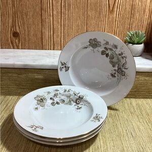 Vintage Johann Haviland Twilight Rose Bavaria Germany 4 Pasta Bowls